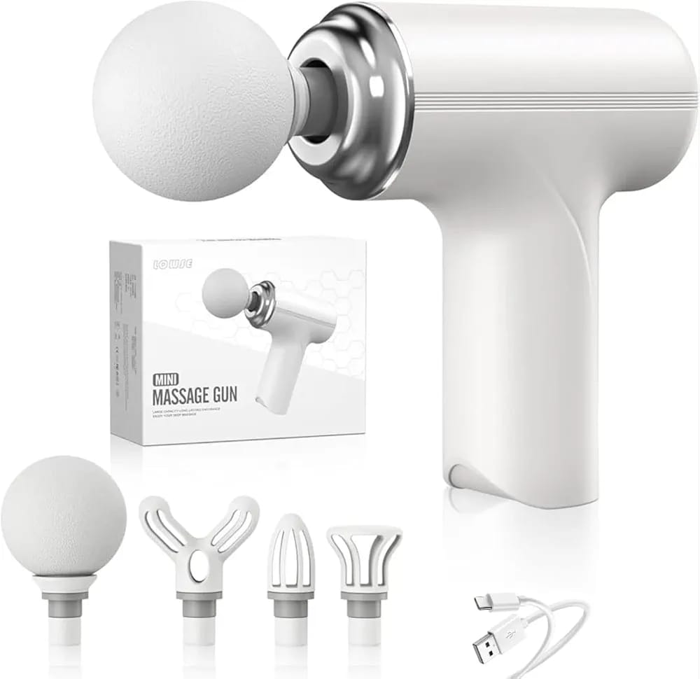 4-in-1 Rechargeable Massage Gun β Multi-Functional Deep Tissue Body Massager