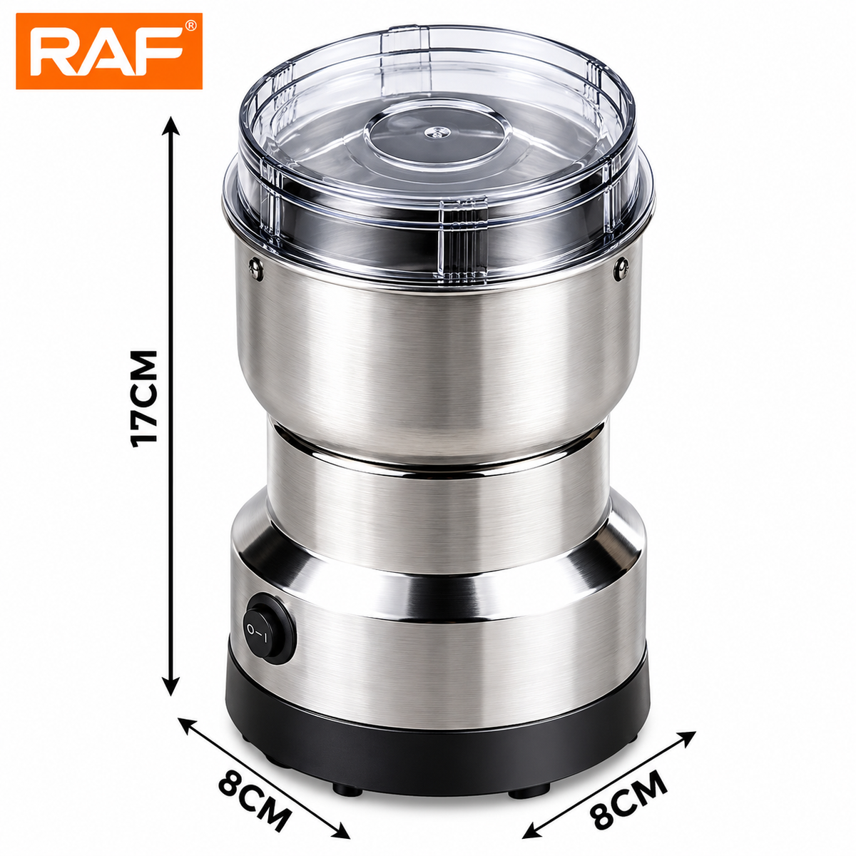 RAF R-7113 Electric Grinder 300W – Stainless Steel Coffee, Spice & Masala Grinder