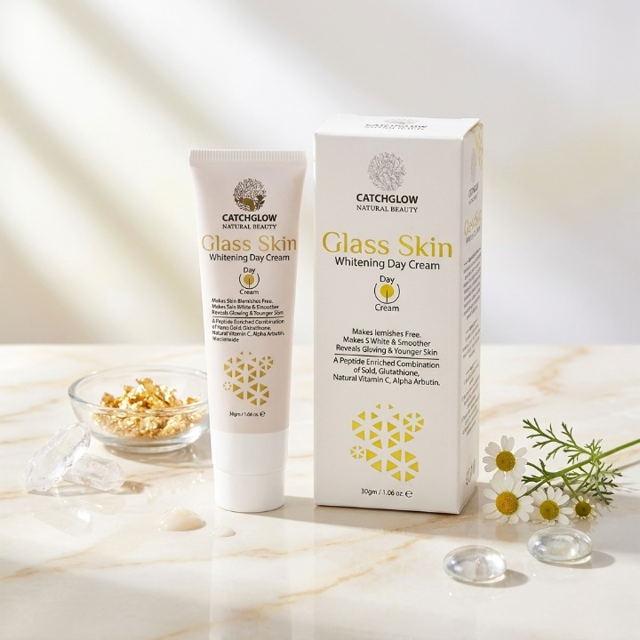 Catchglow Natural Beauty Glass Skin Whitening Day Cream 30g – Radiant Glow Skincare