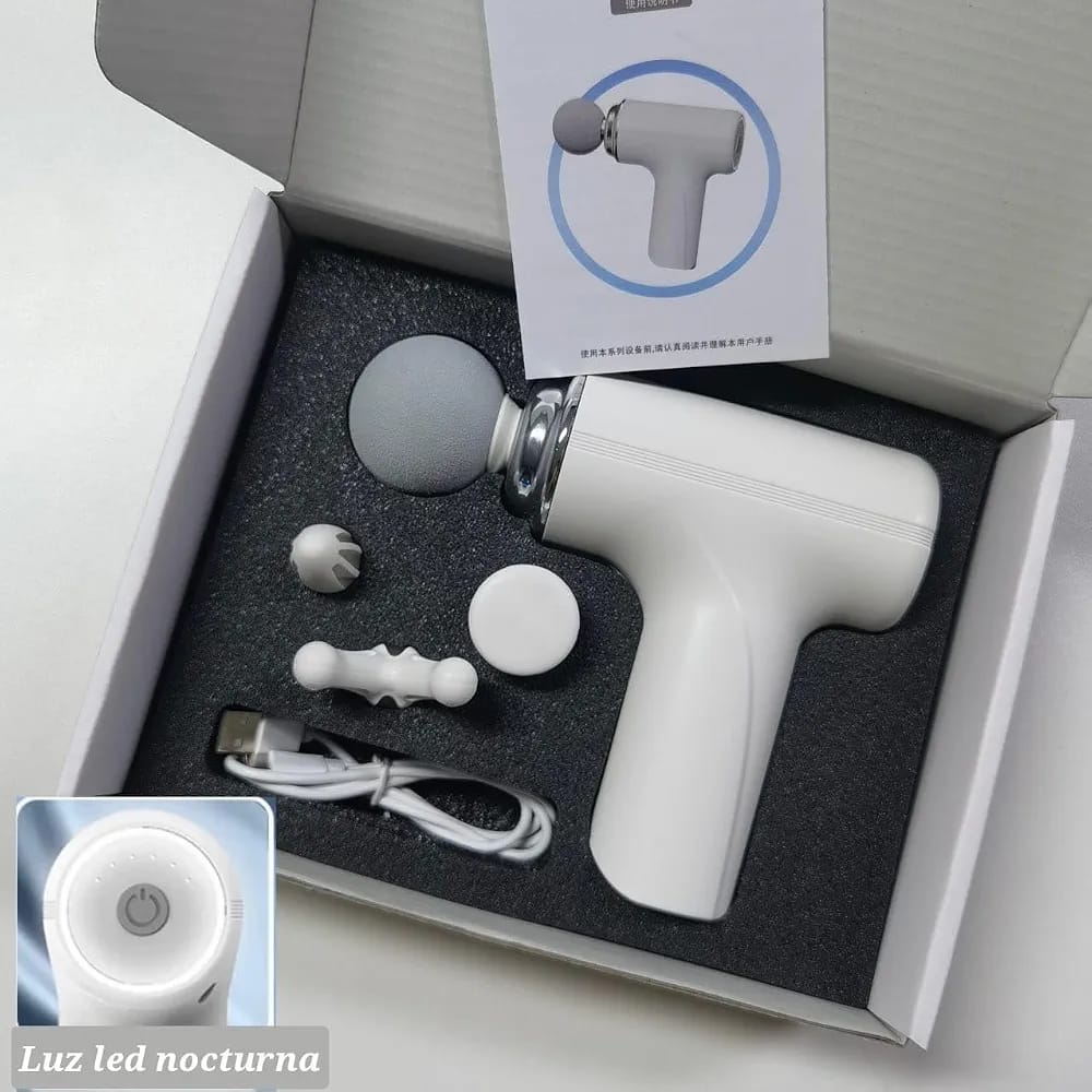 4-in-1 Rechargeable Massage Gun – Multi-Functional Deep Tissue Body Massager