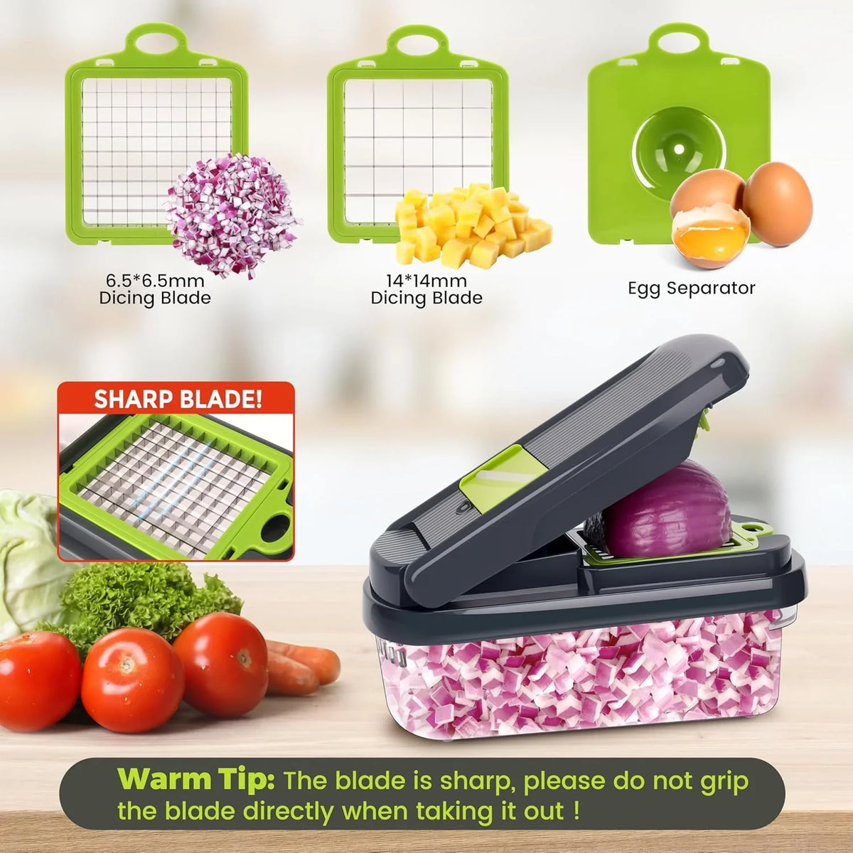 16-in-1 Multi-Functional Vegetable Chopper, Dicer & Slicer with Storage Container
